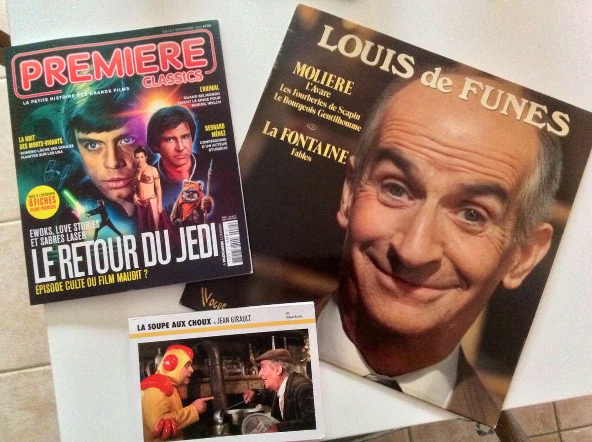 Début d’été qui démarre en fanfare !
#LouisDeFunès #JeanGirault #LaSoupeAuxChoux #Molière #LaFontaine 
#StarWars #LaGuerreDesÉtoiles #ReturnOfTheJedi #LeRetourDuJedi #GeorgeLucas #RichardMarquand #Lecture