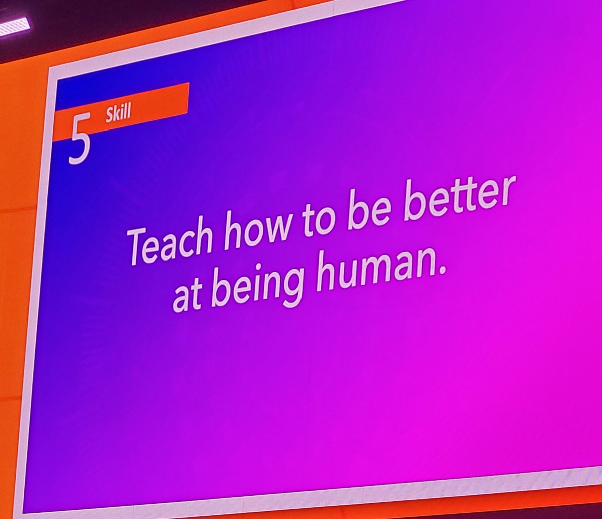 The fifth most important skill we need to teach students and staff is...#ISTELIVE #mainatage #AI