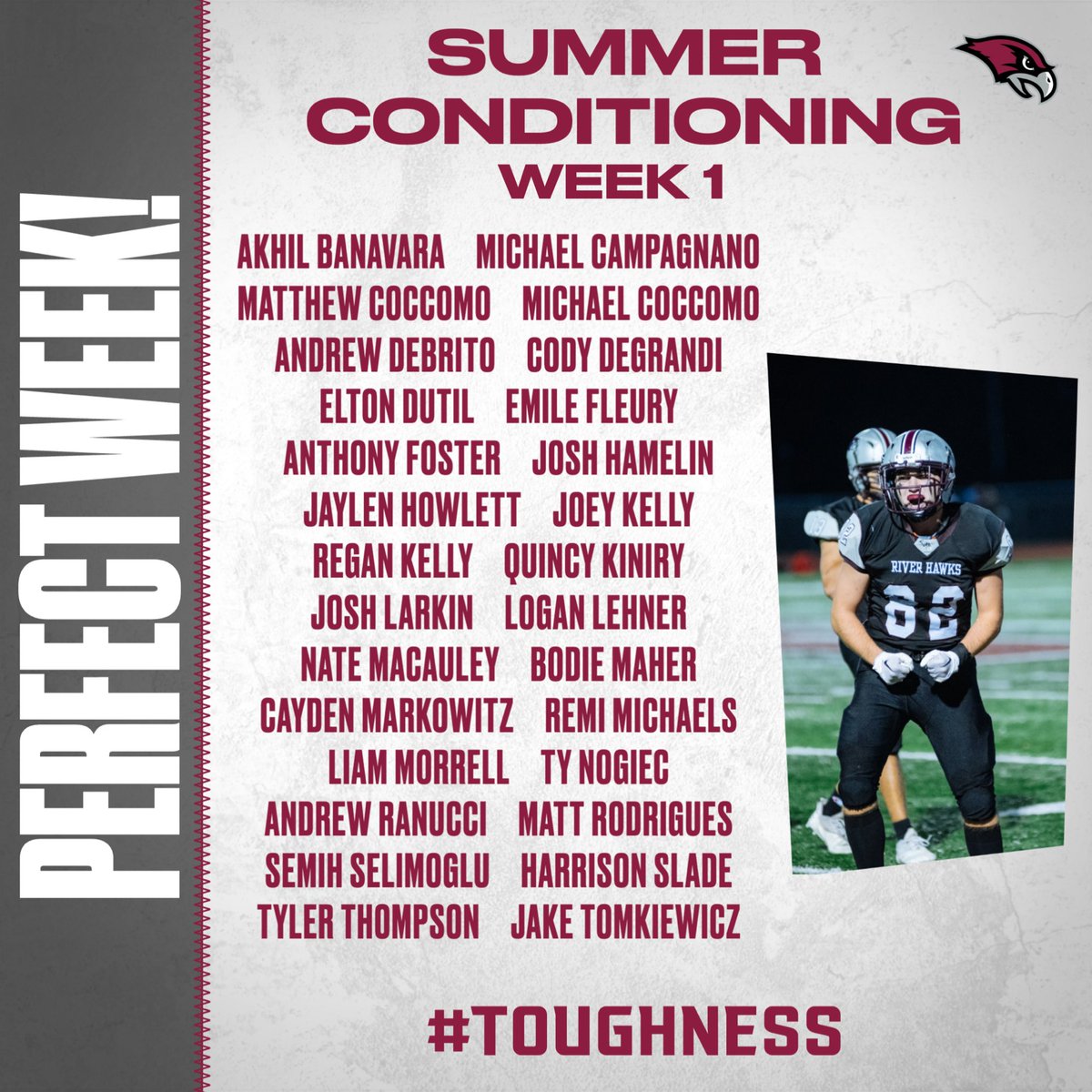 One week in the books. Great numbers, great effort last week. Who will be a perfect 4/4 in week two? 🏈💪🏋️🏃‍♂️ #toughness