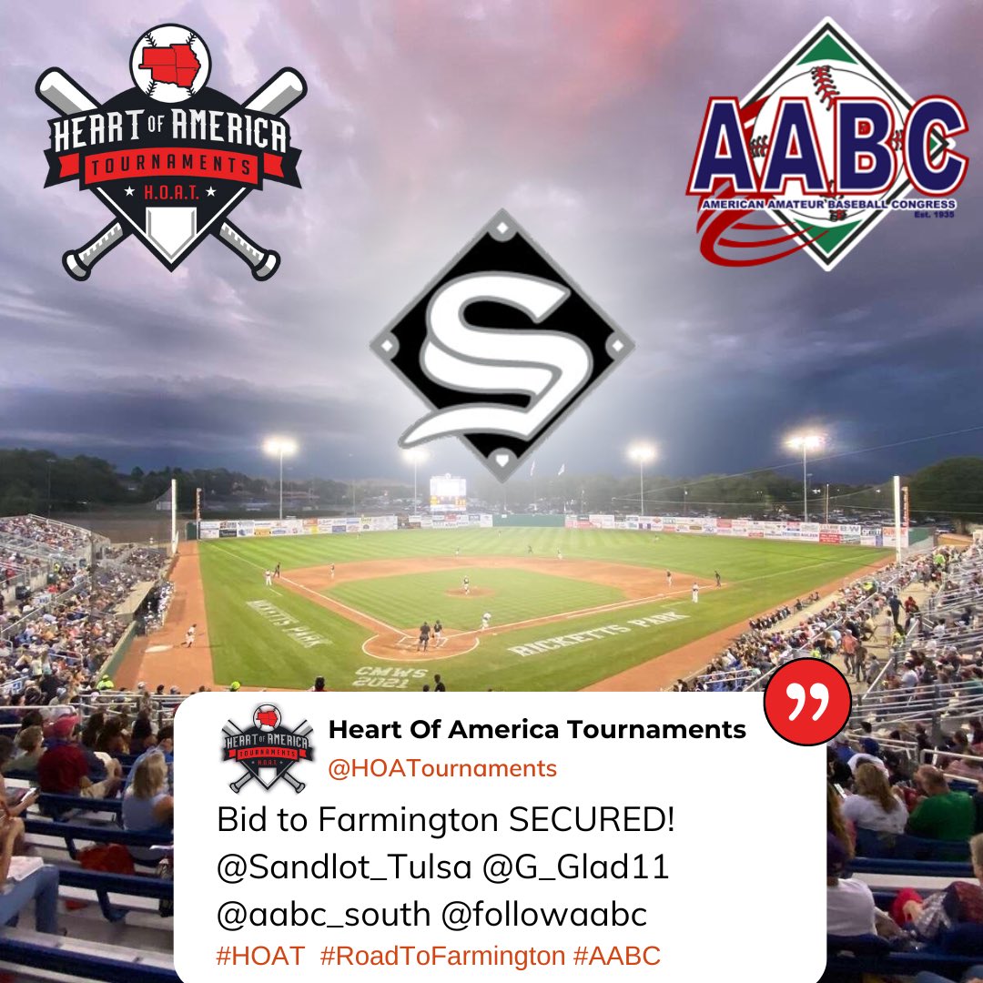 2023 Connie Mack WS Qualifier Champions: <a href="/Sandlot_Tulsa/">Sandlot Baseball</a> 

Heading to Farmington! 

<a href="/aabc_south/">AABC BASEBALL OPS</a> <a href="/CoachHart24/">John Hartley</a> <a href="/CoachHart12/">Tyler Hartley🤘🏻</a> <a href="/G_Glad11/">Gunner Glad</a> 

#HOAT #FarmingtonSecured