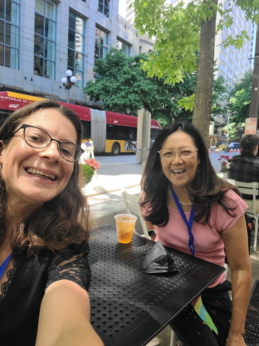 Love attending interprofessionl conferences, such as #ARM2023, where I get to catch up with interpofessional collaborators such as @SusanLinOT!