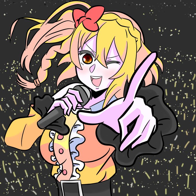 「glowstick holding microphone」 illustration images(Latest)
