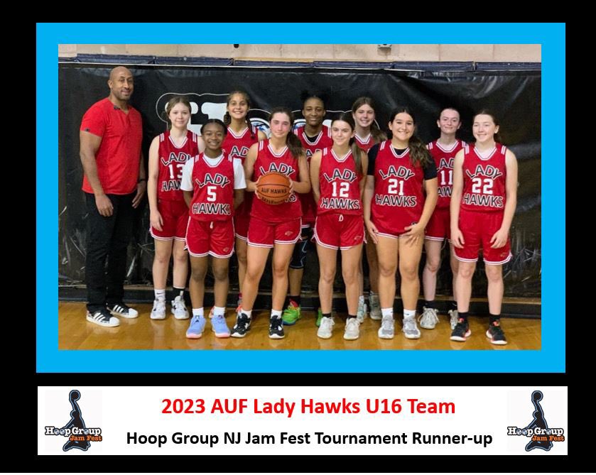 AauAuf's tweet photo. Congrats to Coach Dewey and our AUF Lady Hawks U16 Squad for their 3-1 record in the Hoop Group NJ Jam Fest Tournament &amp; finishing as the NJ Turnpike Division U16 Tournament Runner-Ups.  Outstanding team effort this weekend .. from a great group of girls.  We are so proud of you! https://t.co/0bdrM8Uamo
