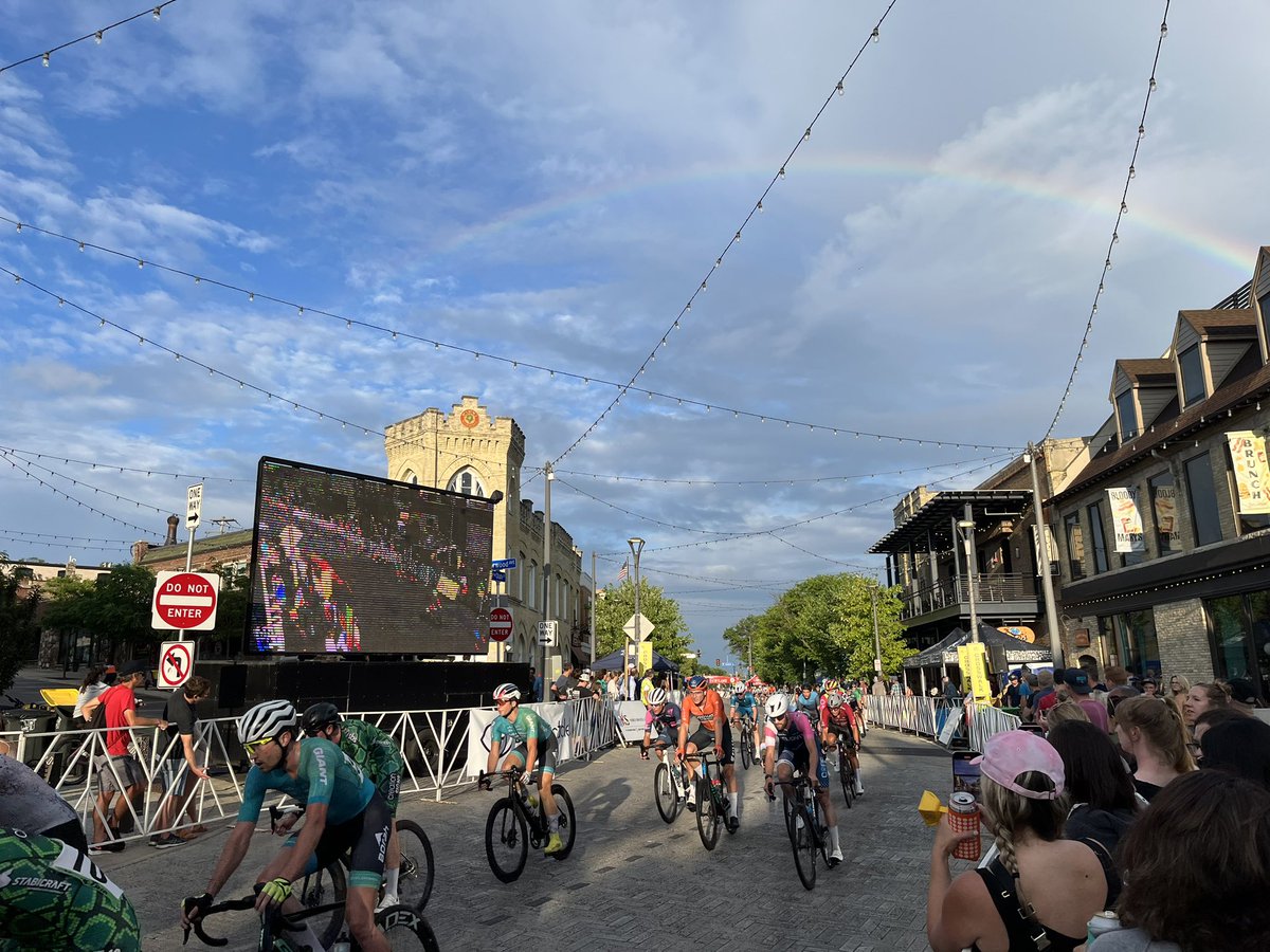 Racing under the Rainbow in #Tosa.  Tour of America’s Dairyland.