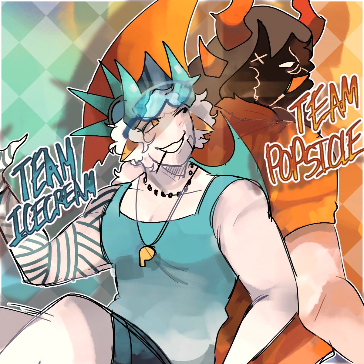 There's always going to be a secondairy chance! Hope that joke wasn't too coney! 🧡💙

[#teampopsicle #teamicecream]
// designs are by @/Soda_Stuff !!)