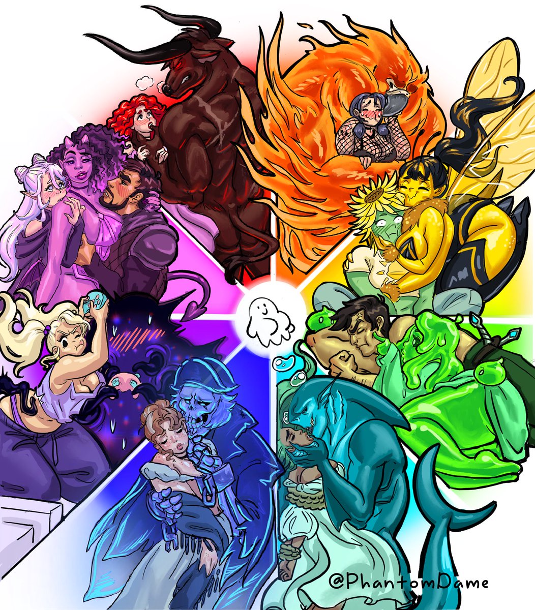 My completed Monster Romance #colorwheelchallenge 

Let me know which color you like best!