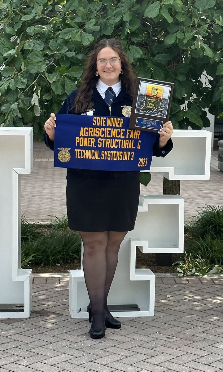 Congratulations to Jenna Lawler for placing 1st in Agriscience.  She measured the decibel levels of agricultural sounds and analyzed hearing protection. A HUGE thank you to the farms &amp; businesses that allowed Jenna to take decibel readings and to those that filled out her survey!