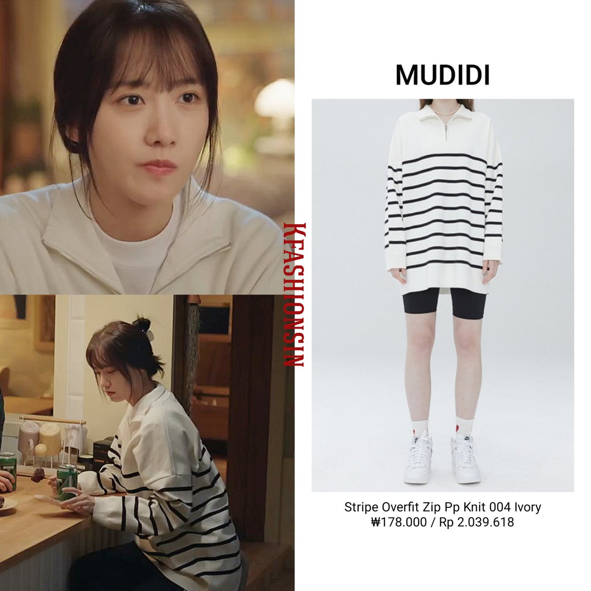 #YoonA's Fashion - JTBC Drama '#KingTheLand' Episode 2 & 3

MUDIDI 
Stripe Overfit Zip Up Knit 004 Ivory 
Lettering Zip Sweat Shirt 002 Green 
Lettering Pants 001 Green

#yoonafashion #kfashionsin #윤아 #윤아패션 #킹더랜드 #KingTheLandEp3