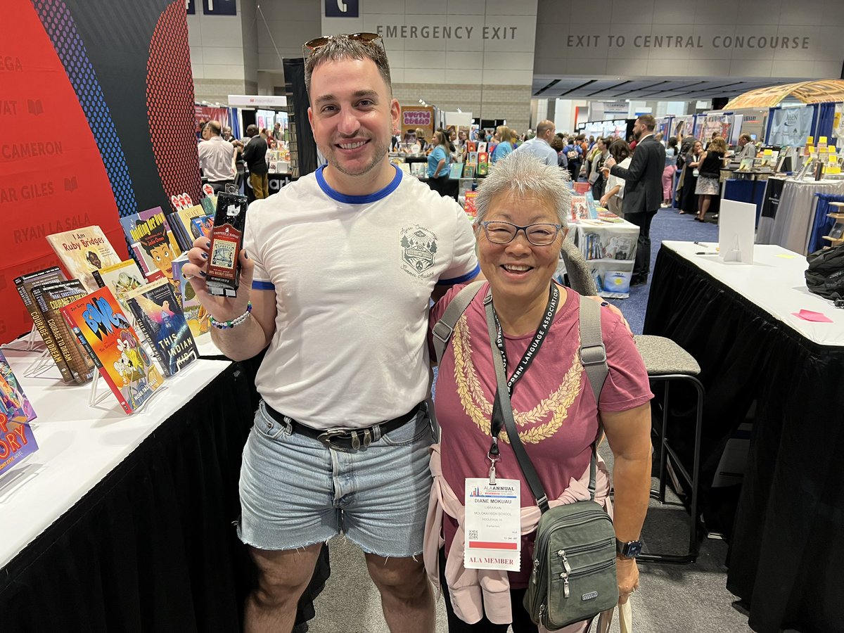 dmokuau's tweet photo. @ALA &amp; met “The Honeys” author Ryan La Sala who’s coming to Molokai High School in August as one of my prizes for SLJ Librarian of the Year award. So excited!! https://t.co/TIeyYNVU7v