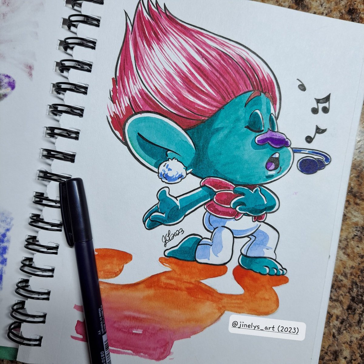 Young Floyd like I promised! 🎶 @Trolls  #trollsbandtogether #trolls3 #fanart #watercolor #2dart #song #music #dreamworksanimation #dreamworkstrolls