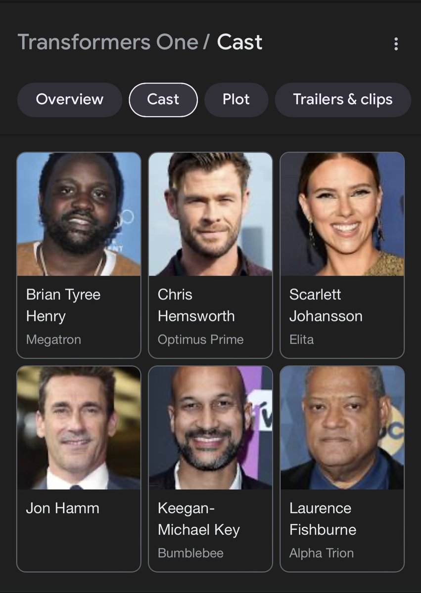 There is no way this is real. Tangerine is gonna be megatron?? Thor is voicing Optimus?? What happened to Dan Cullen, he’s still alive! KMK is bee, since when? Wtf?? https://t.co/IcJv7wVpDD