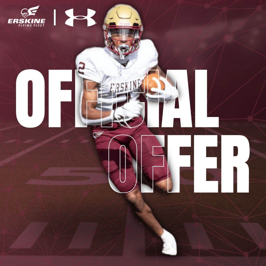 Feeling so blessed on the Lords day. I have received an earned offer from Erskine College @ClayboCoach @JourneyanFuture @Buggsnow @BlueGreyFB @BowmerJohn @CoachTerryAnton @drewengels @BryanNewhouse10 @FleetFB