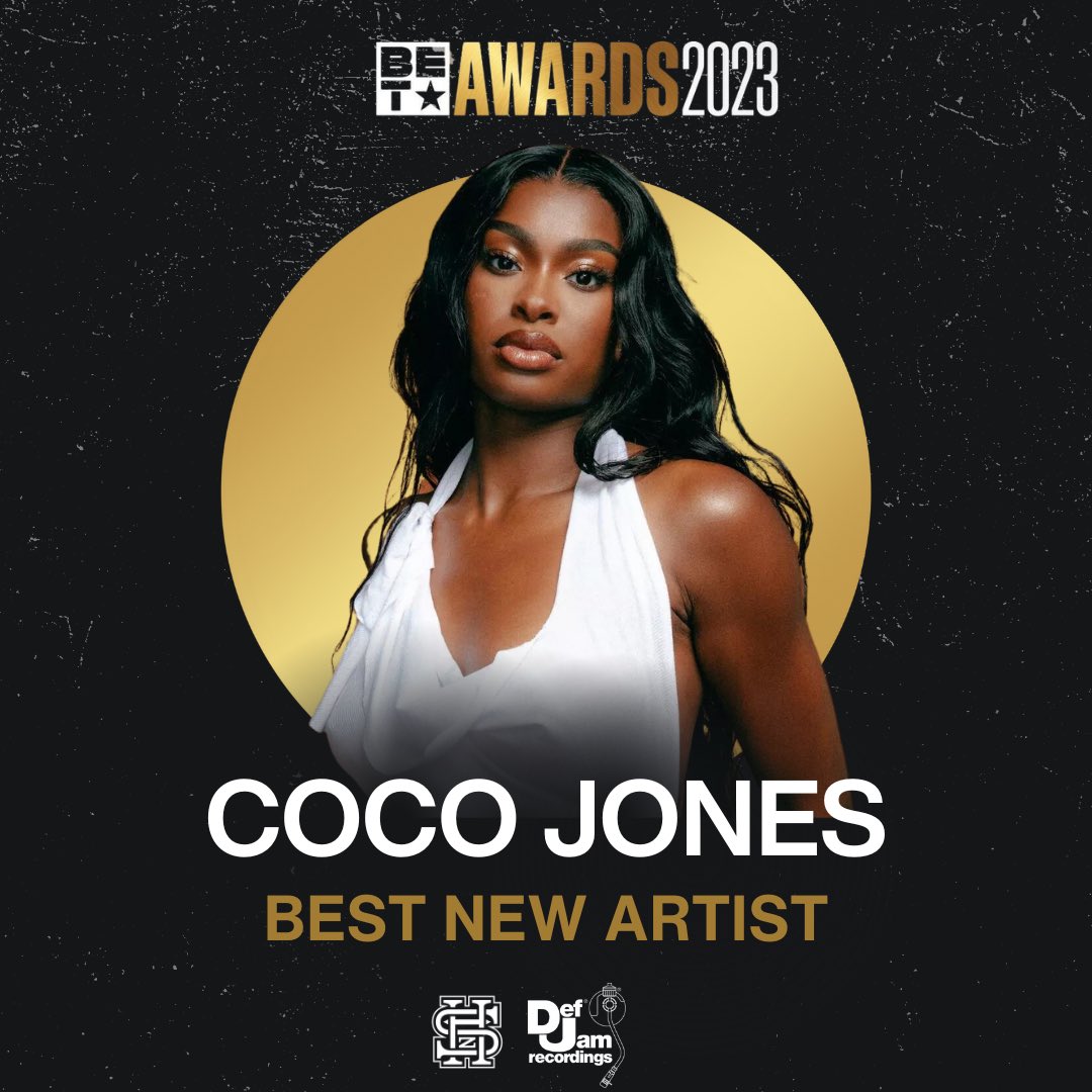 defjam's tweet photo. Congratulations to @TheRealCocoJ on taking home the Best New Artist award #BETAwards https://t.co/88EDojcsMB