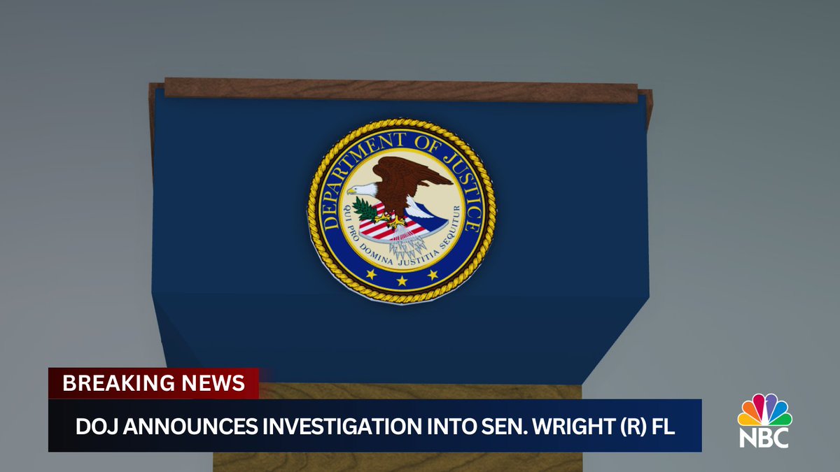 BREAKING NEWS: The United States Justice Department has officially initiated an investigation into Senator Wright (R) from Florida, as per their recent announcement.