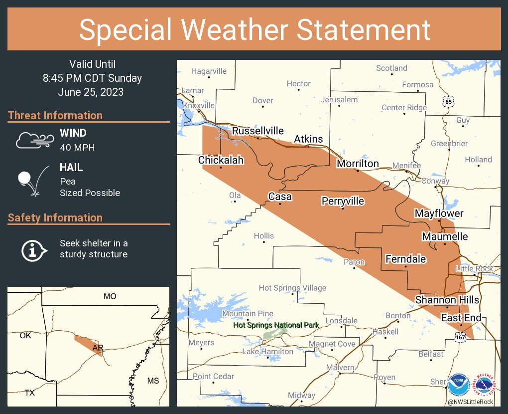 NWS Little Rock on Twitter "A special weather statement has been