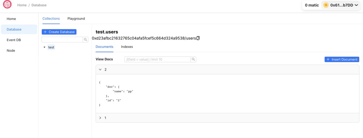 Db3Network's tweet image. Our first version of DMS (data manage system) has been released. Try and created your first database: console.cloud.db3.network/console/homeYou can also self-host your node following github intro github.com/dbpunk-labs/db3