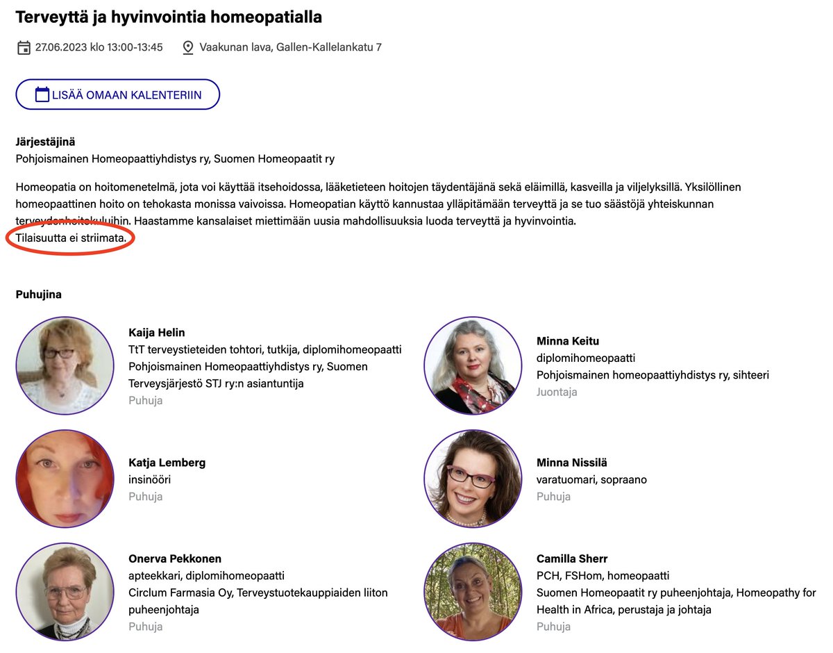 @SuomiAreena on taas päivittänyt #homeopatia -ohjelmansa kuvausta. Poistettiinko harhaanjohtava tieto? Ei, mutta lisättiin 'Tilaisuutta ei striimata.' Ehkä tämä jotenkin on sitä moniäänisyyttä?

Sen kunniaksi #tieteenfilosofia -ketju: miksi homeopatia on #pseudotiede'ttä? (1/20)