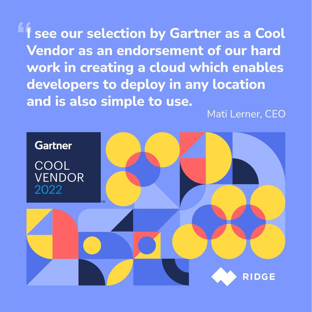 TBT to when Ridge was named Gartner Cool Vendor in Cloud Computing earlier this year! Read the report here -&gt; ridge.co/gartner-cool-v…
#coolvendor #cloudcomputing #distributedcloud
