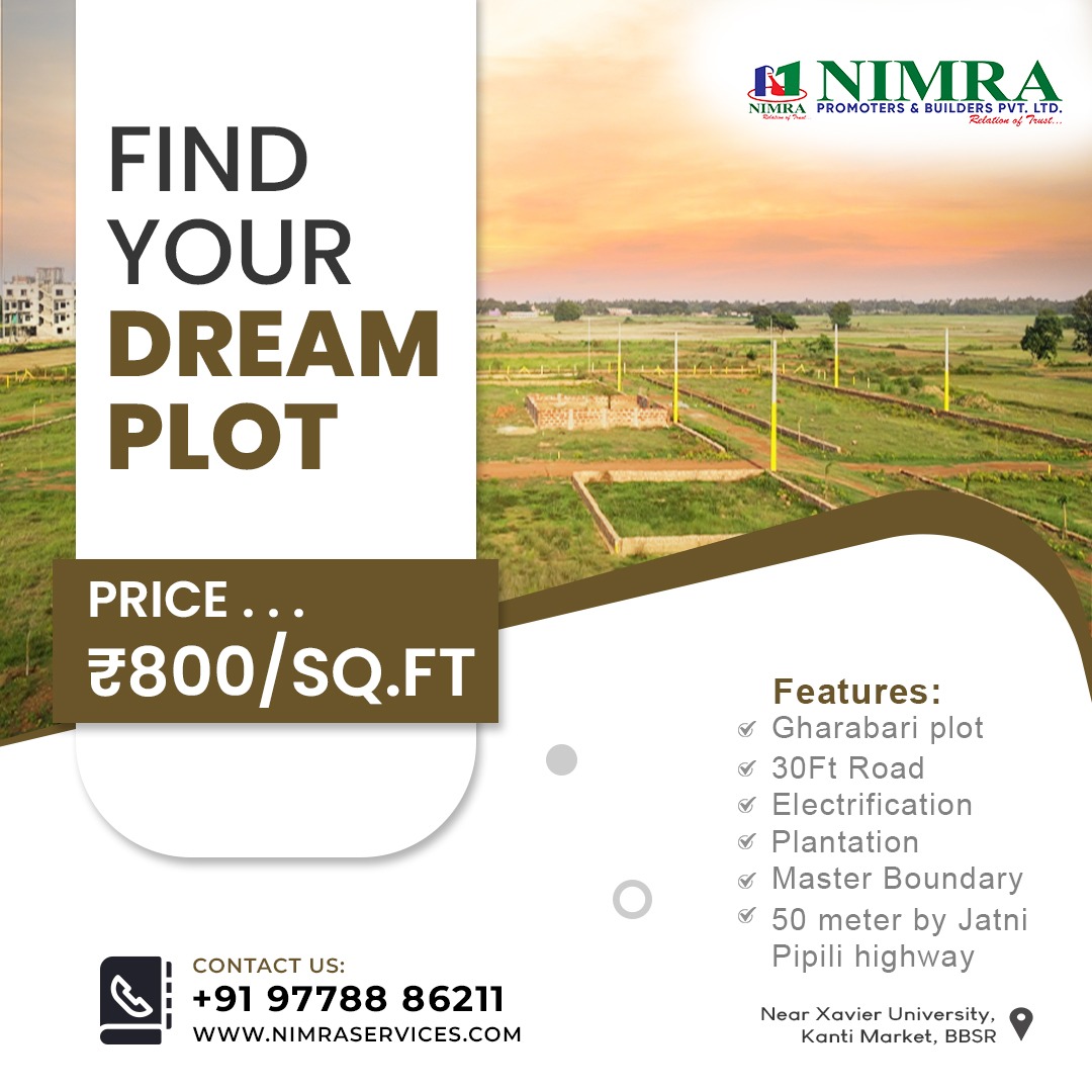 NIMRAServices's tweet photo. 📞 𝗖𝗼𝗻𝘁𝗮𝗰𝘁 𝘂𝘀 𝗮𝘁 +𝟵𝟭 𝟵𝟳𝟳𝟴𝟴𝟴𝟲𝟮𝟭𝟭
𝗟𝗲𝘁’𝘀 𝗺𝗮𝗸𝗲 𝘆𝗼𝘂𝗿 𝗱𝗿𝗲𝗮𝗺𝘀 𝗰𝗼𝗺𝗲 𝘁𝗿𝘂𝗲 𝘁𝗼𝗴𝗲𝘁𝗵𝗲𝗿.

#Nimraservices #builders #propertyinvestment #nimrabuilders #nimragreenfield #Bhubaneswar #Odisha #plotforsaleinBhubaneswar #plotforsale https://t.co/v6ArZCRWdQ