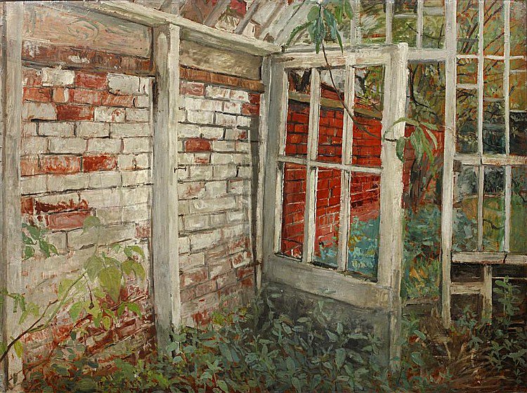 English painter Jean Cooke, The Greenhouse (1955) #WomensArt