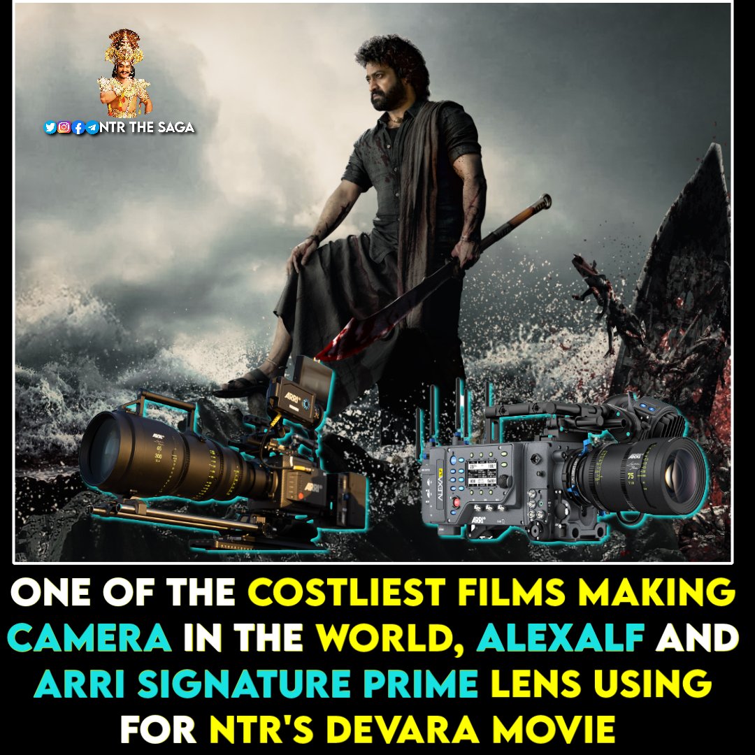 One Of the Costliest Films Making Camera in the world, Arri #AlexaLF and Arri #SignaturePrime Lens Using For @tarak9999's @DevaraMovie Movie ❤️‍🔥. 

#Devara #ManOfMassesNTR