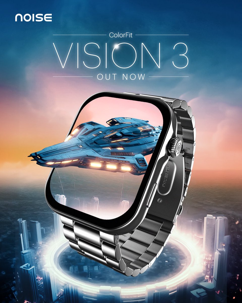 gonoise's tweet photo. #OutNow | Unlock the future with ColorFit Vision 3.
Prices starting at just ₹3,999. Available at https://t.co/ZB7j37MrjI and Flipkart.
#Noise #NoiseSmartwatch #ColorFitVision3 #UnlockTheFuture https://t.co/VxNjttdZ39