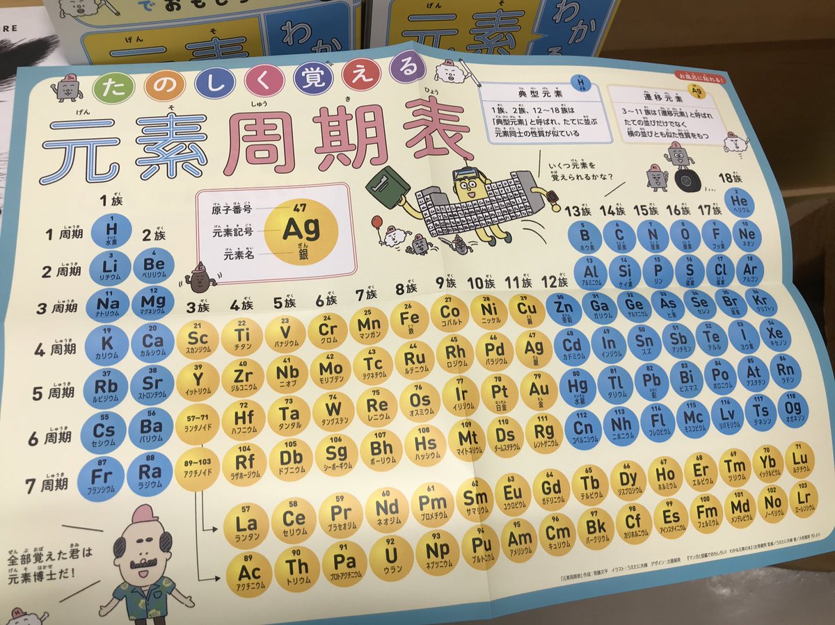 junkuike_riko's tweet image. 【特典ポスターつき】
『マンガと図鑑でおもしろい！わかる元素の本』うえたに夫婦 （大和書房）

8万部突破を記念して、現在お風呂で貼れる周期表つきで販売中です！
25番化学読み物にてご覧ください。

#うえたに夫婦　#元素