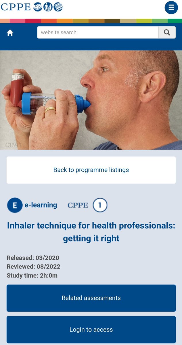 SianPharmaTech's tweet photo. CPPE offering another highly important e learning course. Inhaler techniques!
Invaluable learning when it comes to counciling our patients. 💪🏻
#pharmacy #professionaldevelopment #pharmacytechnician #careerdevelopment #cppe https://t.co/q2dUWQOvUA