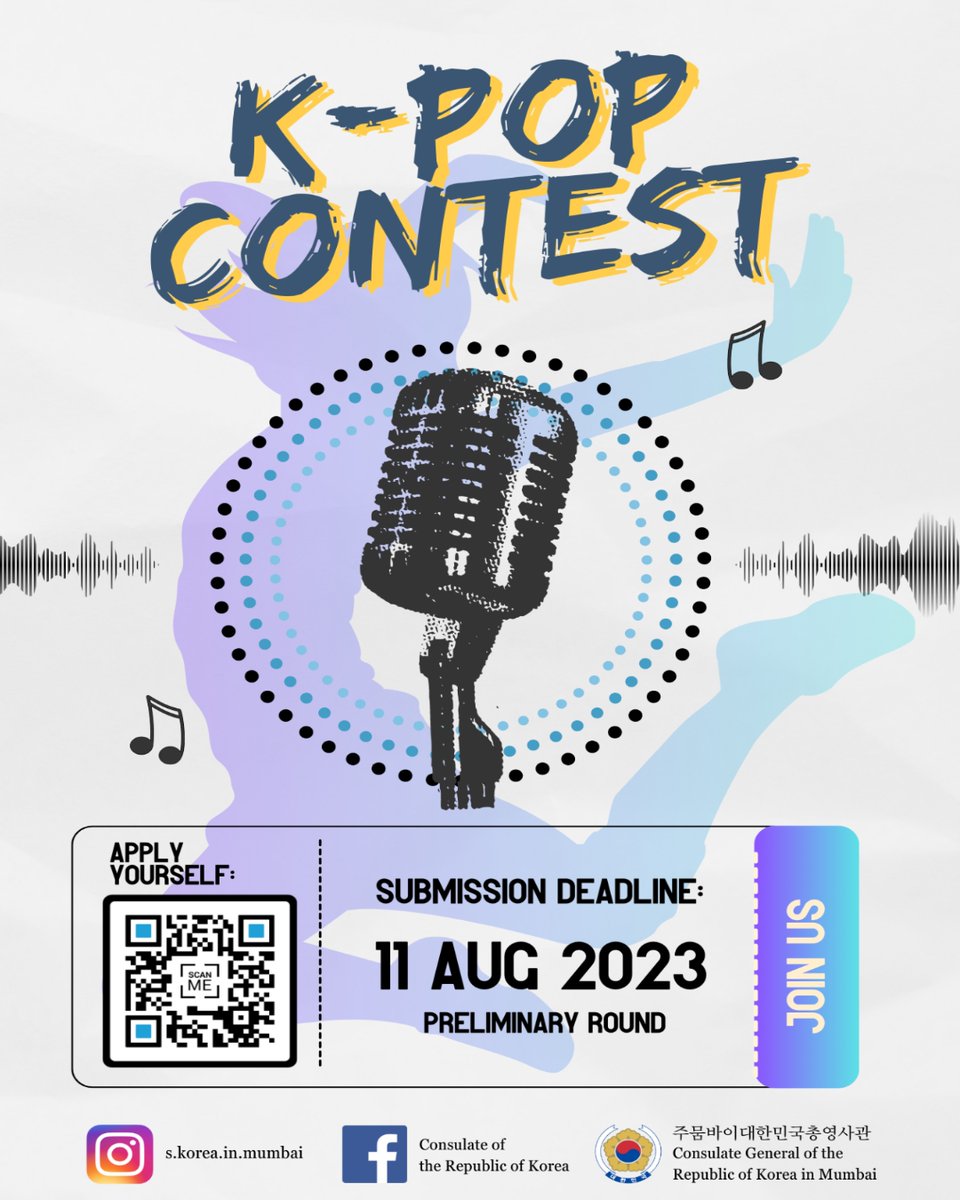 KoreaConsulate's tweet photo. Get ready to experience the excitement &amp; talent of the much- anticipated K-Pop and the Korean Speech contest! Calling performers and speakers pan India to showcase their skills and passion for Korean culture... (1/2) https://t.co/HqJDdUxGgg