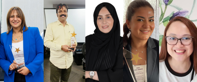 DataFlowGroup's tweet photo. ๐ Congratulations to Gemmalyn Gatdula, CVSS Suryanarayana, Ghadir Youssef, Kinana Homsi & Dhekra Dbeibia - who were awarded the annual CEO Award by Sunil Kumar! ๐๐
We're proud of your commitment to excellence and your positive impact at the DataFlow Group. #DFGTeam #CEOAward https://t.co/f4YQOQU1zl