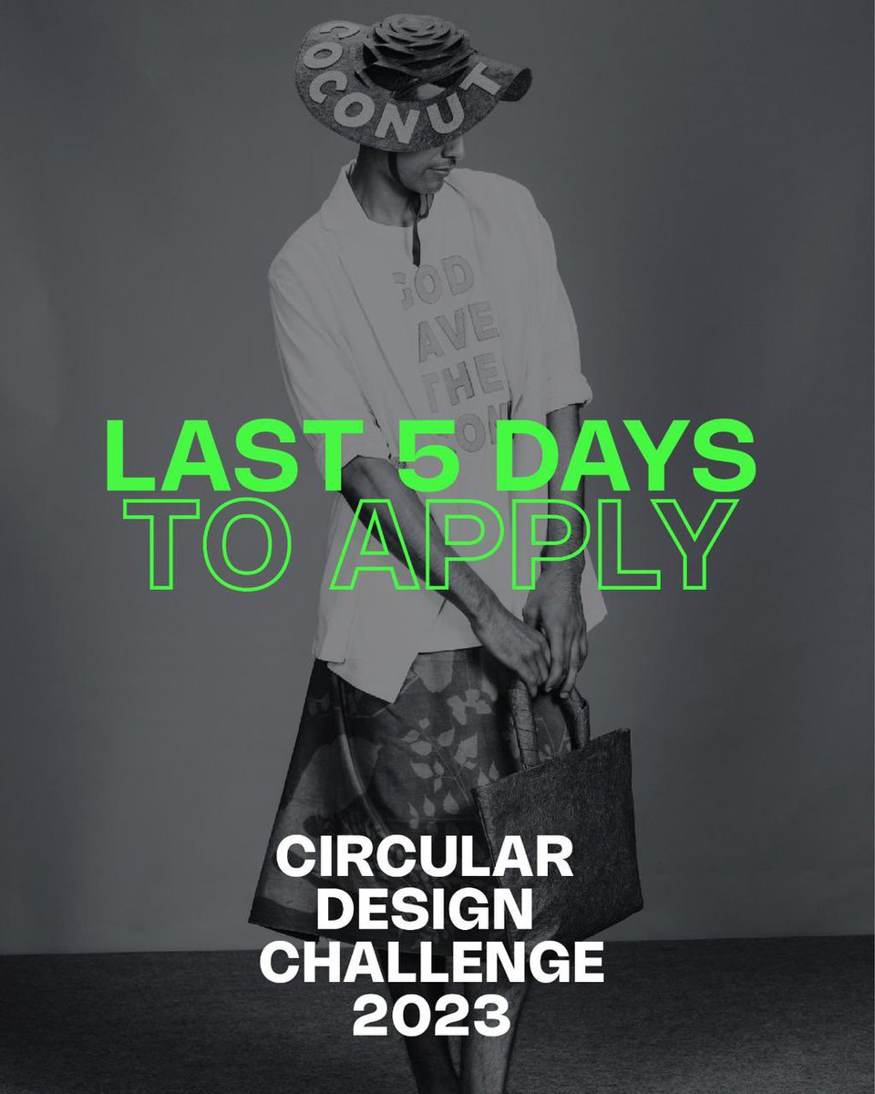 Last 5 days to apply for R|Elan™ Presents Circular Design Challenge in partnership with the UN in India 2023.

Apply now!

@RElanOfficial @UNinIndia @LakmeFashionWk @ILoveLakme @R1SEWorldwide 

#FDCI #LFWXFDCI #CircularDesignChallenge
#MakeFashionGood #SustainableFashion
