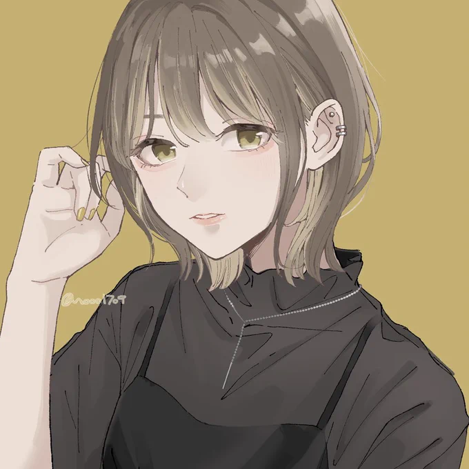 ミディアムボブ×インナーカラー #イラスト