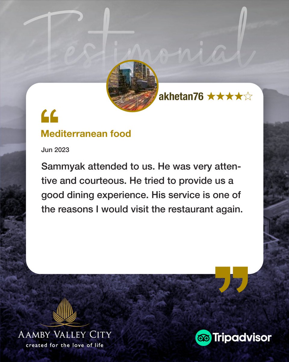 AambyV's tweet photo. Your Joyful Stories, Our Cherished Awards: Explore the Magical Journey of Aamby Valley City Through the Genuine Experiences and Reviews of Our Esteemed Guests.
.
#HeartfeltThanks #GuestExperiences #AambyValleyCity #UnforgettableMemories #DelightedGuests https://t.co/6DMrgF3KoG