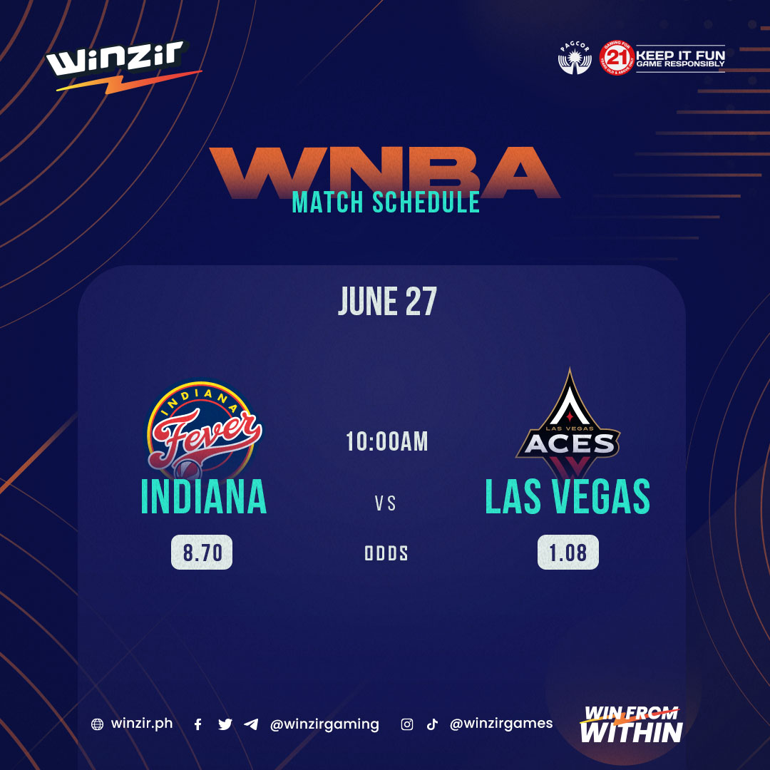Underdogs seek redemption against dominant Aces! 🔥

Can the Indian Fever bounce back this time and halt Ace's remarkable run? 🤔

Bet here: winzir.ph/wnba

#winzir #wnba #CommissionersCup #sportsbetting #winfromwithin #keepitfun #gameresponsibly #responsiblegaming