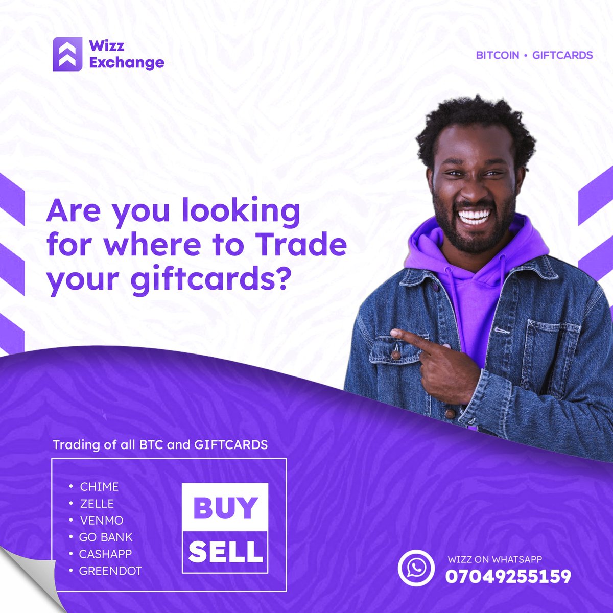 Wizzexchange's tweet photo. @bod_republic Trade Bitcoin and Redeem Gift Cards at the  Best Rates with Wizz_Exchange @Wizzexchange - Your Trusted Vendor for Safe and Secure Transactions!"
We also buy PayPal funds, Chime, Zelle and Cashapp.
You can chat with us on WhatsApp via https://t.co/lER9JTkJXl

Kindly RT🙏. https://t.co/fRq6gmdLHG