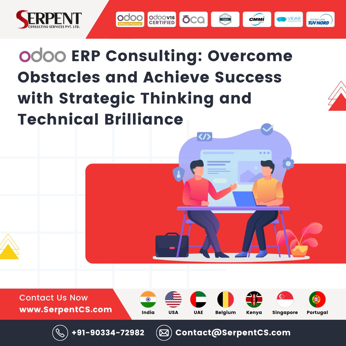 #OdooERP Consulting: Overcome Obstacles & Achieve Success with Strategic Thinking & Technical Brilliance

Our experienced team of #OdooConsultants is here to provide personalized guidance & #erpsupport to maximize the benefits of Odoo.

🌐Website: bit.ly/odoo-consultin…

#erp