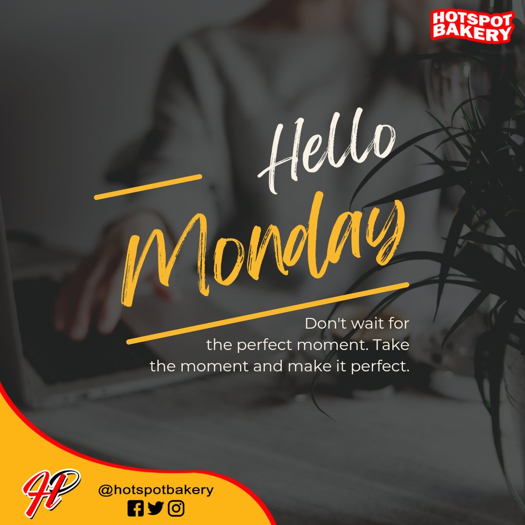 hotspotbakery's tweet photo. Don't wait for the perfect moment. Take the moment and make it perfect. ✨

#HotspotBakery #HotspotBread #MondayMotivation #SeizeTheDay #MakeItHappen https://t.co/rczvyCvyzW