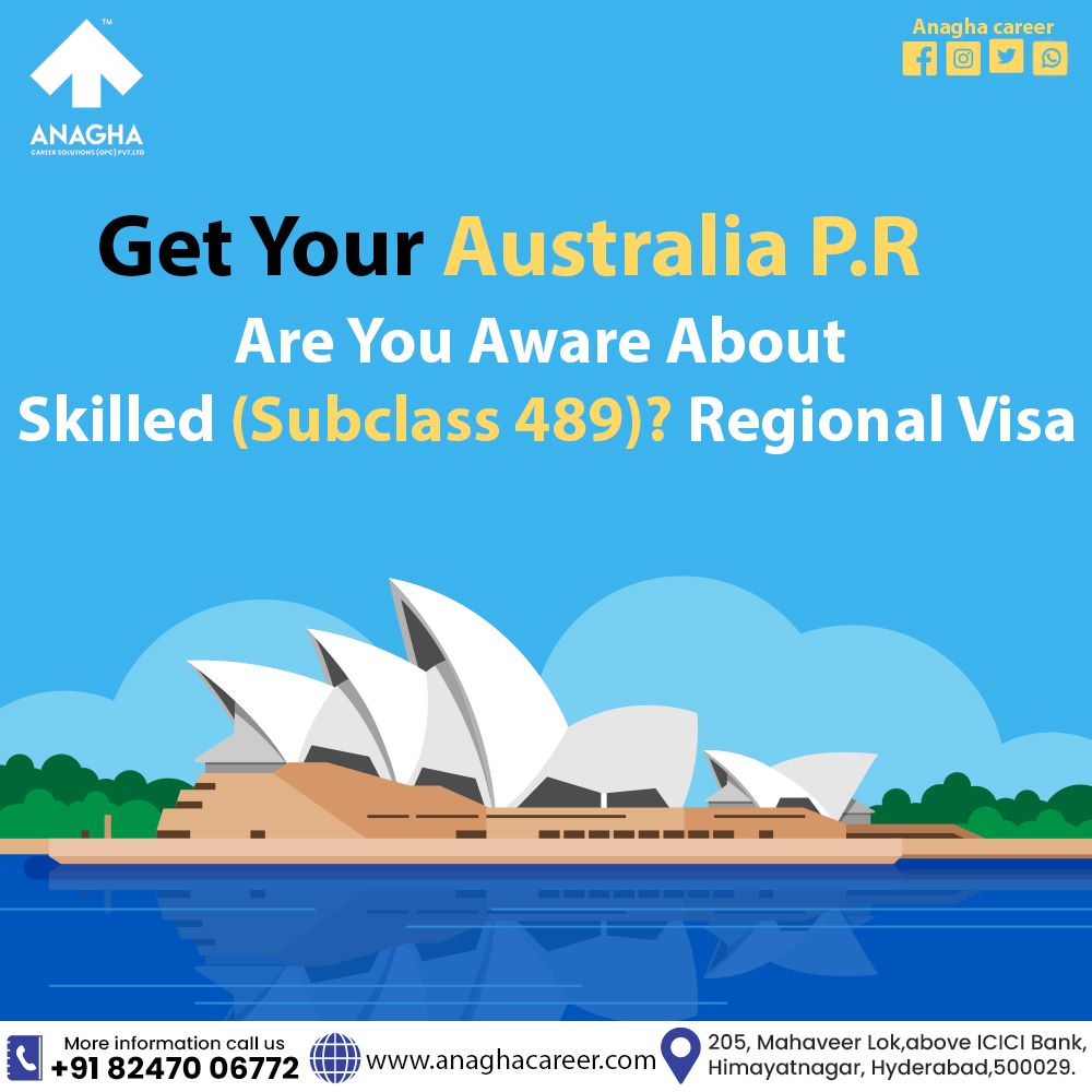 Get Your Australia P.R. Are You Aware Of Skilled (Subclass 489) ? Regional Visa
📞: 8247006772
🌐: anaghacareer.com
.
#anaghacareersolutions #australiastudent
#australiavisa #australiaworkvisa #australiaworkpermit #australiajob #australiajobconsultancy
#Abroadconsultant