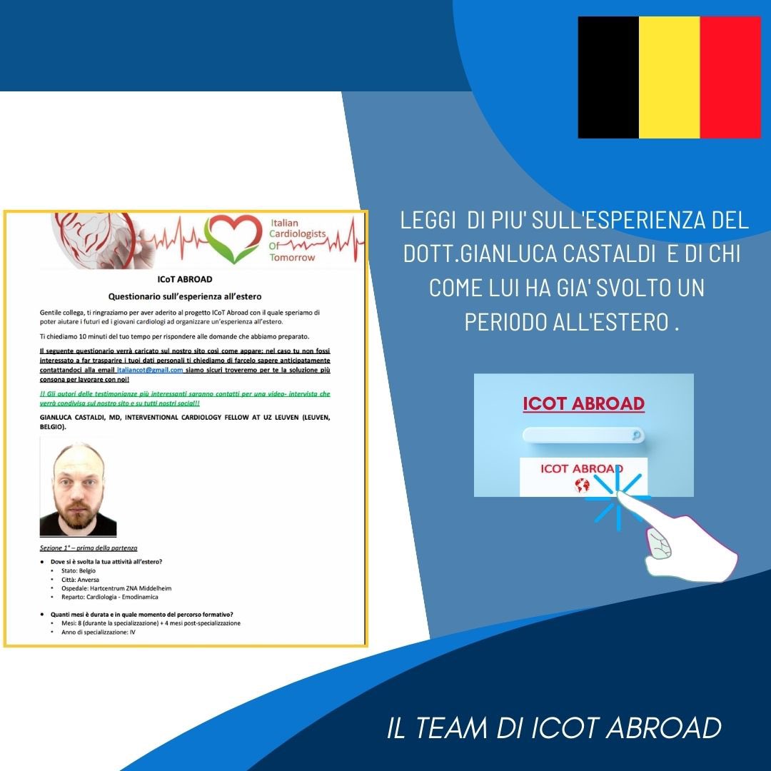 italian_cot's tweet photo. https://t.co/KtCbKqCbOx

📣📣Un’altra  intervista del progetto ICOT ABROAD è on Line!🔥
Arriva  da 🇧🇪 e precisamente da un percorso svolto presso il 📍Hartcentrum ZNA Middelheim📣📣📣 
Per saperne di più leggi L intervista https://t.co/ELHsw8enlJ