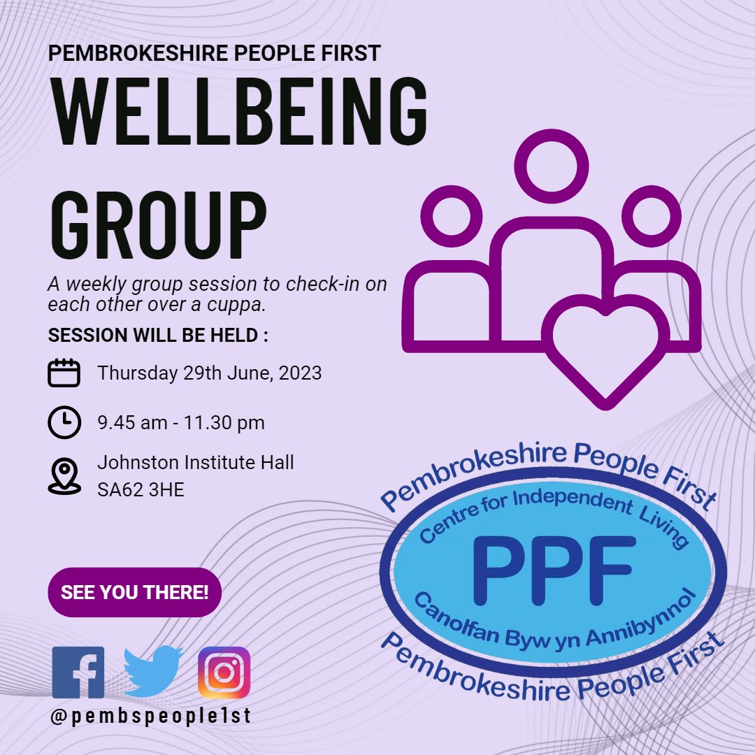 🔊 Wellbeing Group! Annual Health checks are for people with a Learning Disability who are over 14 years old. They are done by your doctor or nurse once a year and help you stay healthy. We are joined by the Health Action Team again. Come along Thursday to find out more.