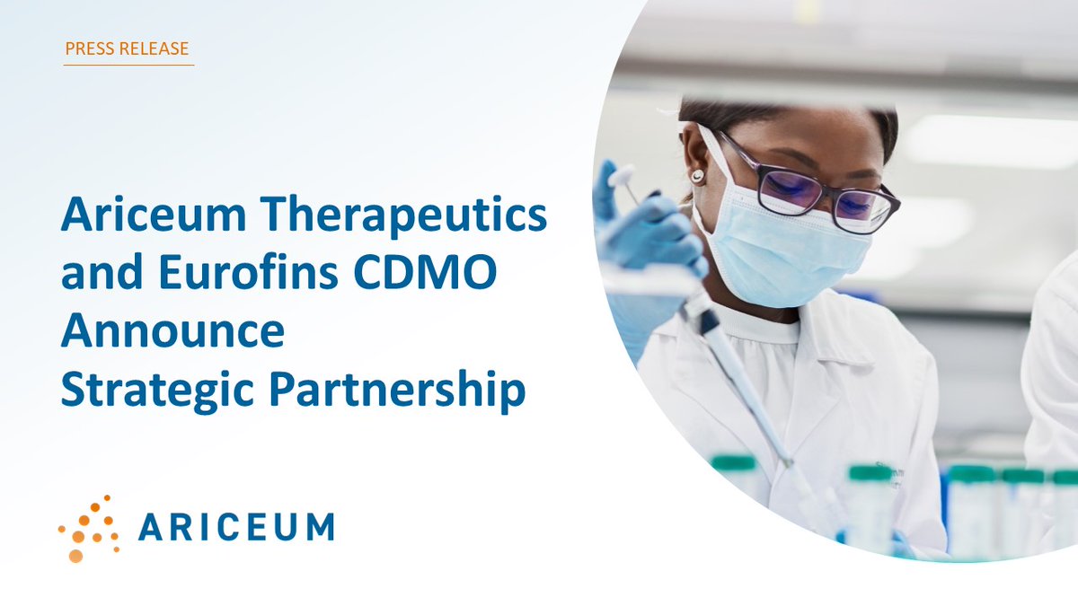 @Ariceum_Tx is pleased to announce that it has signed a pharmaceutical multi-project agreement with @EurofinsCDMO to support #Ariceum's current Phase I/II study in Australia, as well as future #clinicalstudies

Learn more here: bit.ly/3NtJE0r

#radiopharmaceuticals #cdmo