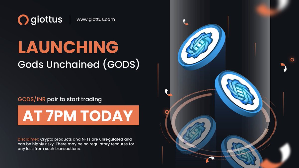 giottus's tweet photo. Get ready for a thrilling evening! $GODS token is set to be listed on #Giottus today at 7pm. @GodsUnchained
Use case:-
In-Game Utility: Gods Unchained token serves as the primary in-game currency, allowing players to purchase and trade.
#TradeCardGame #GamingToken #Play2Earn https://t.co/eWJwLG31eY