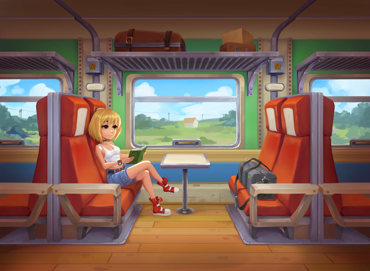 working on some personal game animation. made a train scene =)
#unity3d #IndieGameDev  #art #trainride #gamedev #girl #animegirl