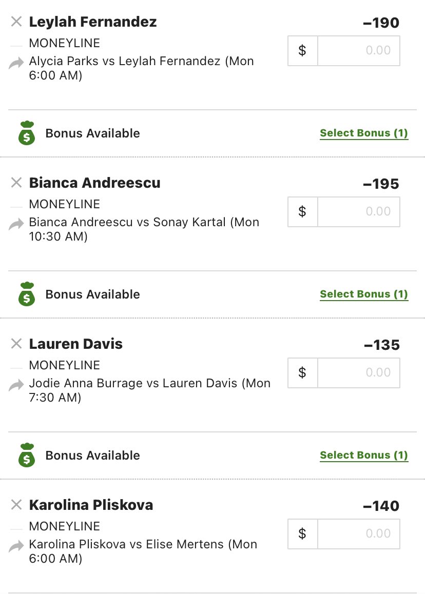 Parlay for tomorrow +589 #WTAEastbourne #TennisBets