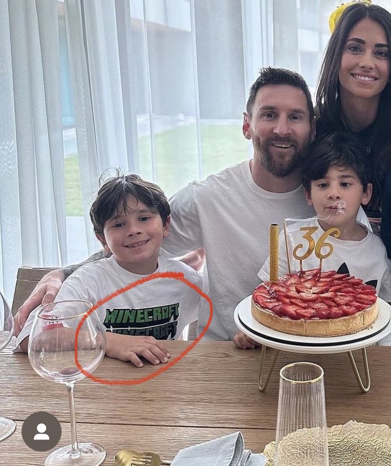 Es probable que el hijo de Messi haya visto un me paso minecraft