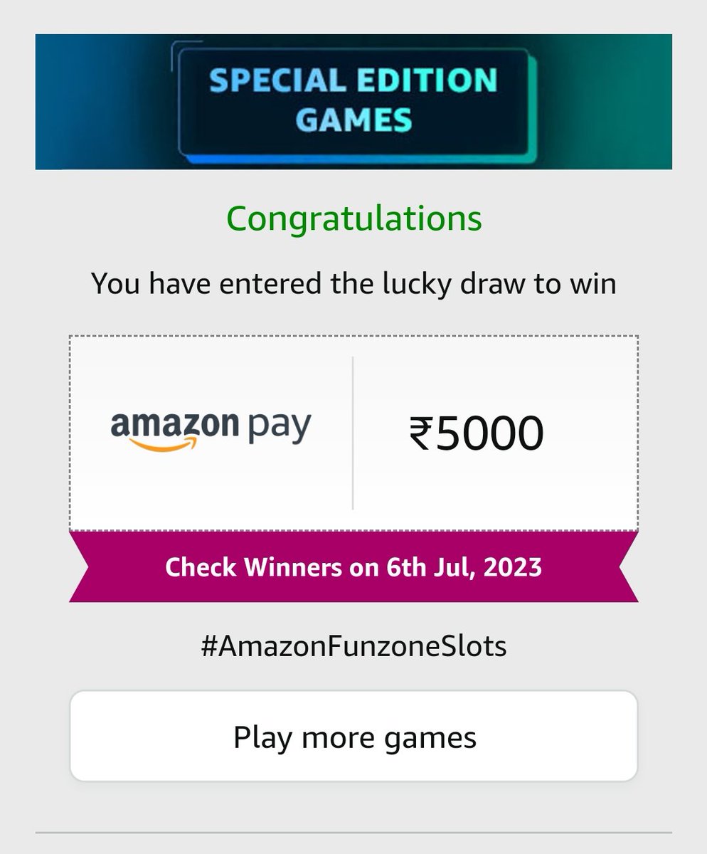 FromSainis's tweet photo. #AmazonFunzoneSlots #IWonOnAmazon https://t.co/kiiCx4Cl1b