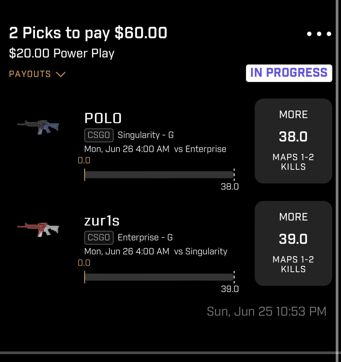 HERES A CSGO LOCK FOR YOU ALL!! 2 MAN FOR PRIZEPICKS COMMUNITY 🔥✅🔒 GOTTA GET A WIN WHILE OUT OF TOWN SO THIS GONNA BE THE ONE 😍 MAKE SURE YOU FOLLOW AND JOIN PREM TO SEE MORE #prizepicks #csgo #mlb #sports #betting #gamblingtwitter #fanduel #underdog #trending #Russia #india