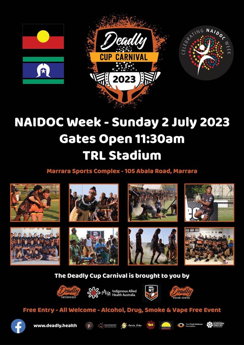 RANZCOeyedoctor's tweet photo. #ANZEF is a proud supporter of the 2023 Deadly Cup Carnival taking place on Larrakia Country, Darwin on 2 July to kick off #NAIDOCWeek. 
@DeadlyChoices @IEHU_UniMelb @fredhollows #deadlycup #IndigenousHealth #indigenouseyehealth #naidoc #naidocweek2023 https://t.co/YJMzVVjhNz