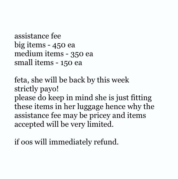 still open! but not accepting mega plushy or cushion orders na >< 

my friend is currently in que and will be back in ph next week ~

wts minive pasubuy assistance feta ph