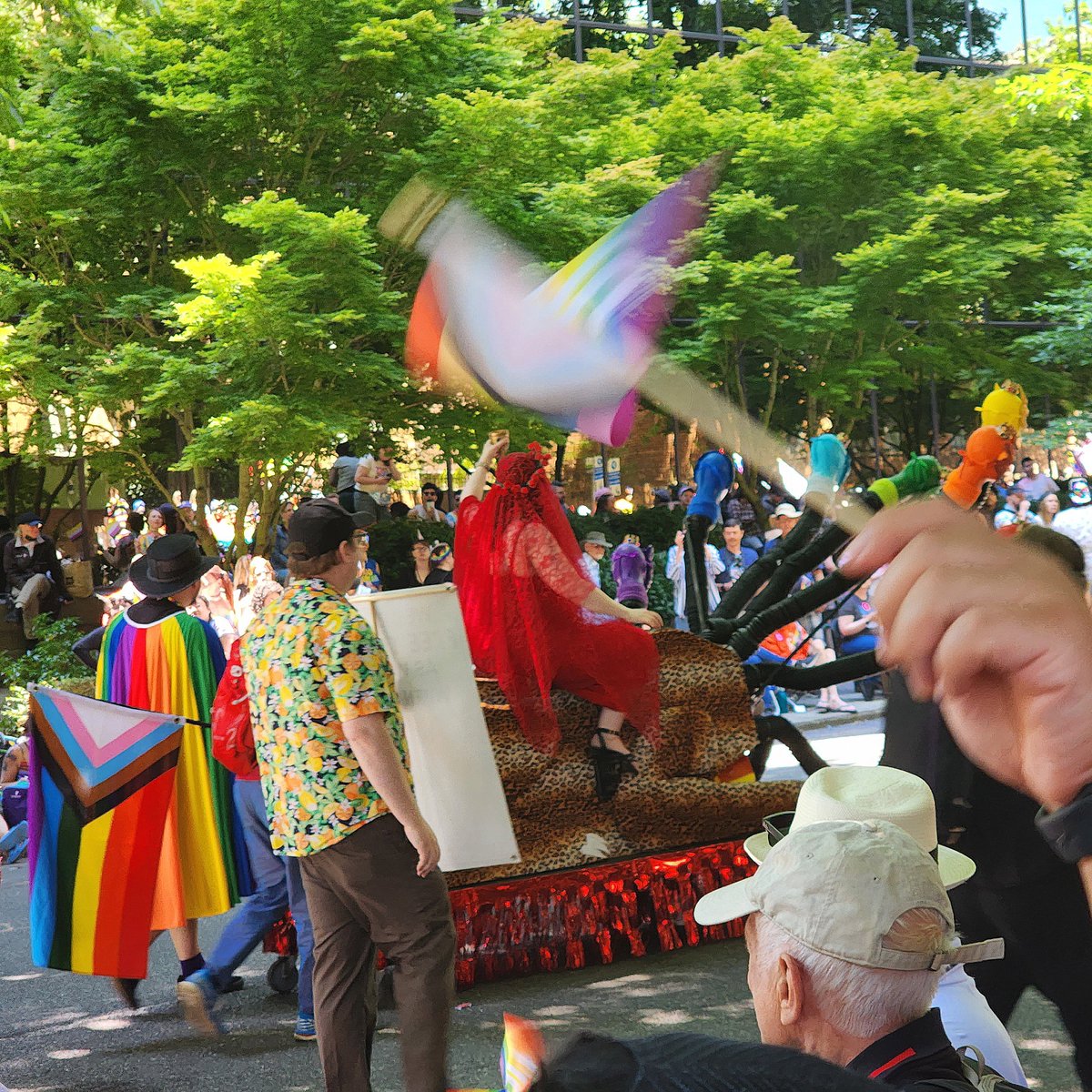 Babalon at #SeattlePride presented by the Horizon Lodge.  My phone's camera seemed obsessed with only working in time to get backsides today, but it was still a fabulous float.